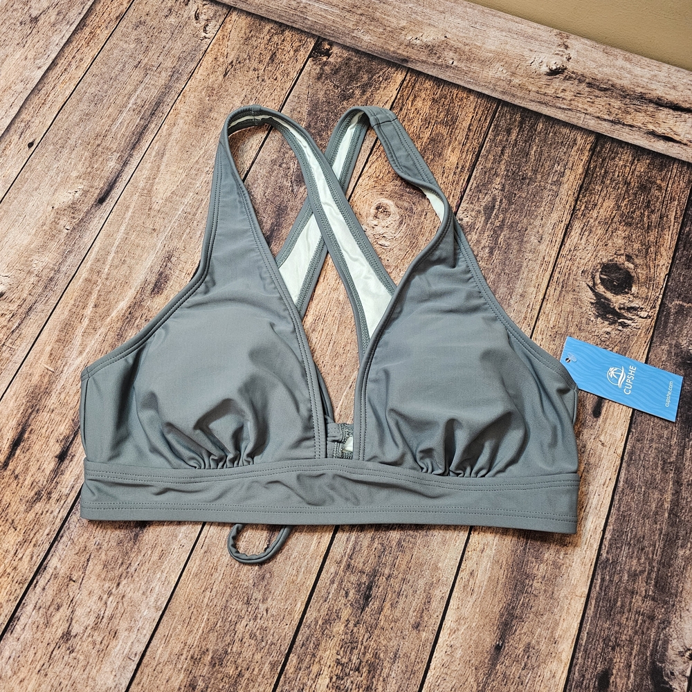 Cupshe Bikini Top V neck Triangle Top Wide Straps Size Med - Picture 3 of 6